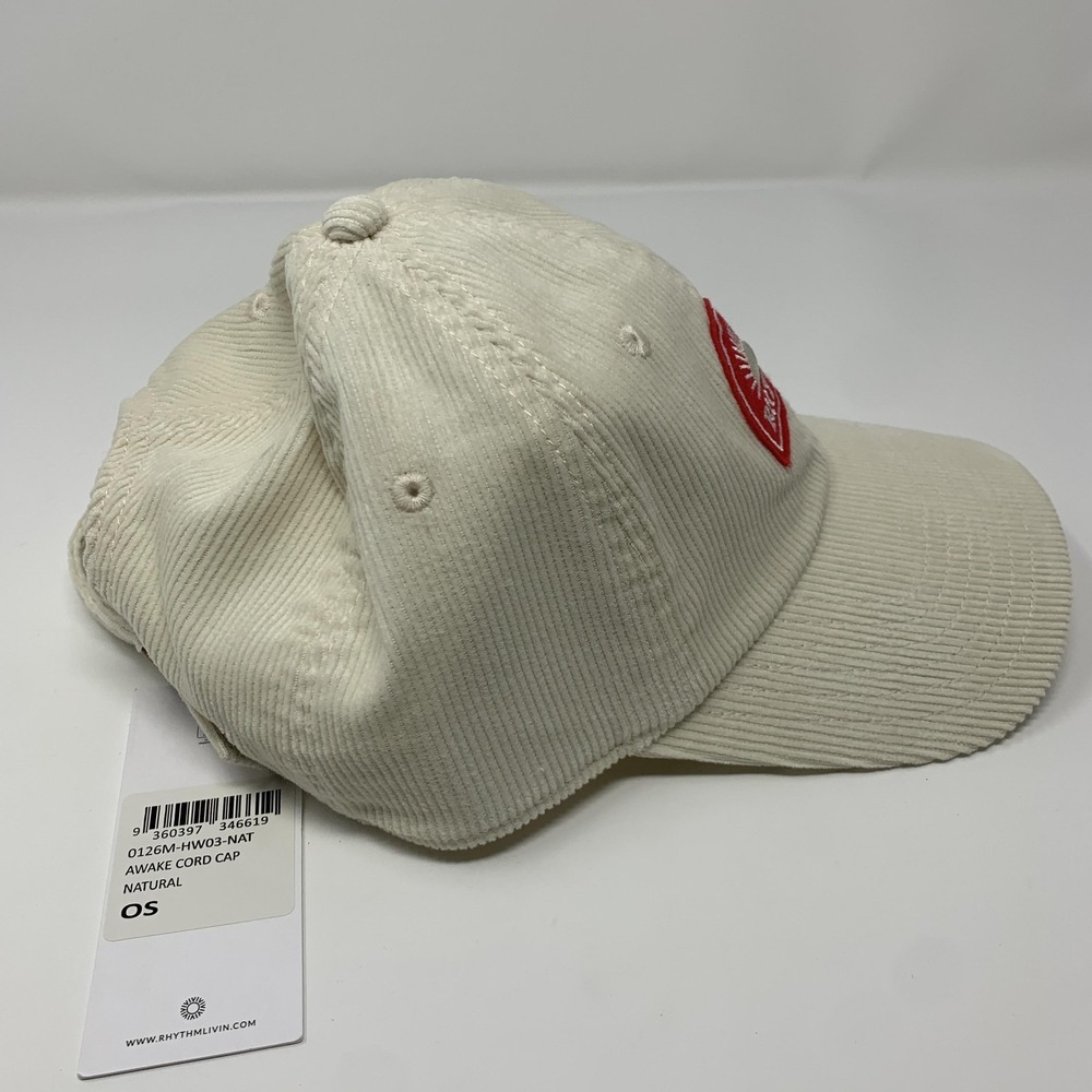 Rhythm Awake Cord Cap Hat Cap Baseball Strap Back White Corduroy One Size Mens - Picture 5 of 7